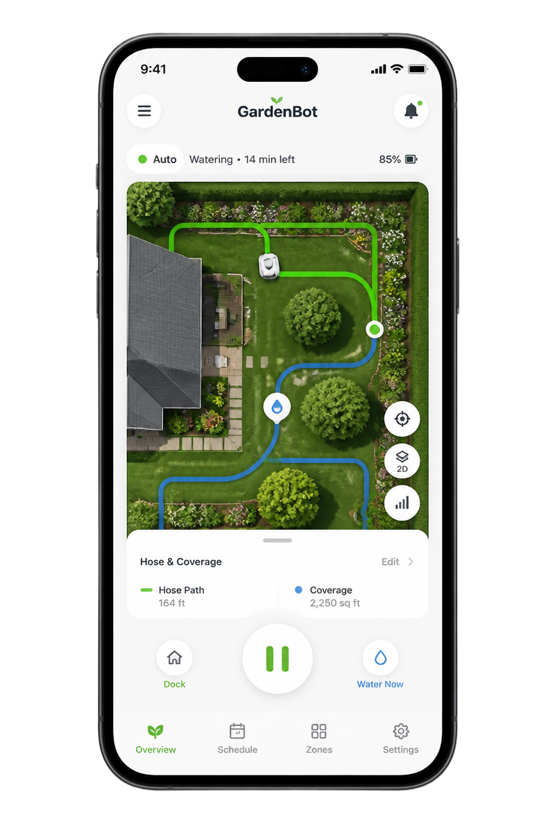 aquaLawn Smartphone-App mit Live-Karte